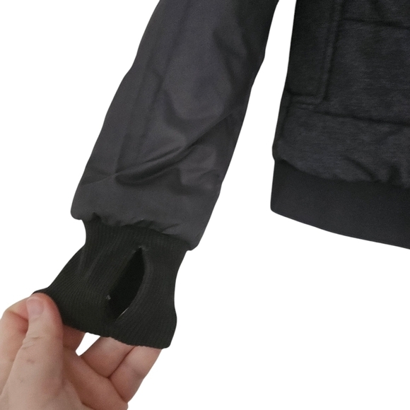 Ivivva Reversible Black Purple Blue Down Puffer Jacket size 10 flaw - Picture 3 of 7